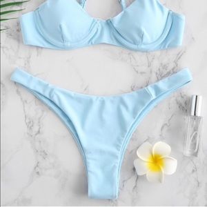 Zaful baby blue bikini